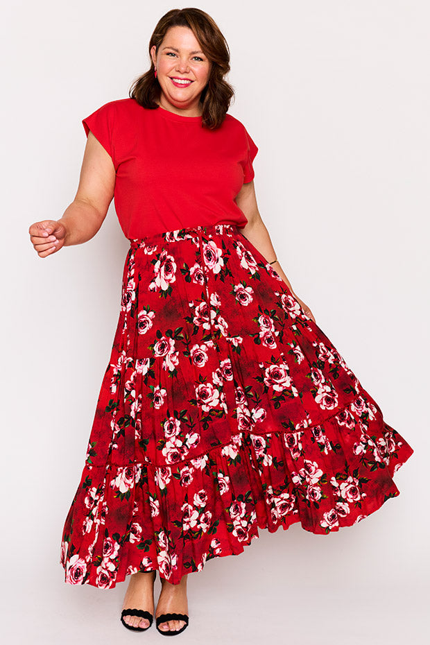 Alexandra Cherry Rose Skirt โ Cherry Rose maxi skirt