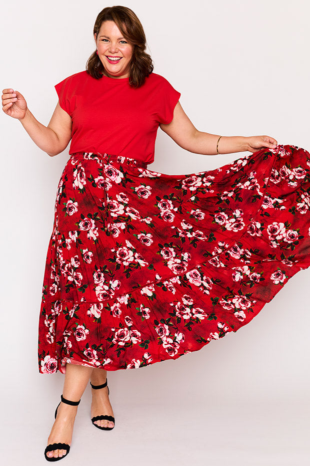 Alexandra Cherry Rose Skirt โ Cherry Rose maxi skirt
