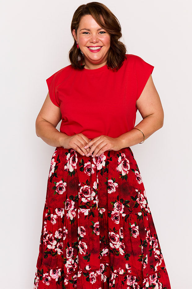 Alexandra Cherry Rose Skirt โ Cherry Rose maxi skirt