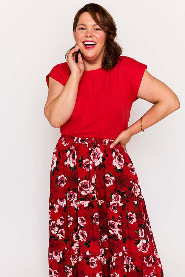 Alexandra Cherry Rose Skirt โ Cherry Rose maxi skirt