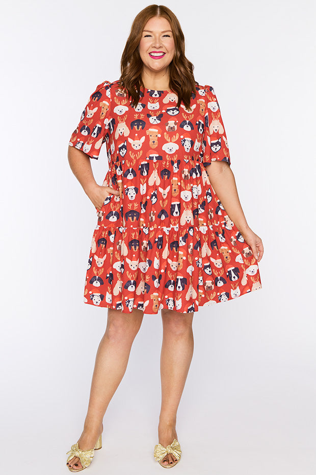 Jackson Puppy Christmas Dress – Puppy Christmas mini dress