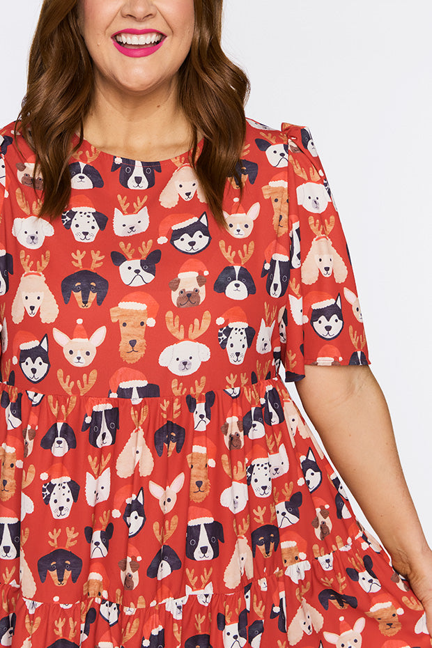 Jackson Puppy Christmas Dress – Puppy Christmas mini dress