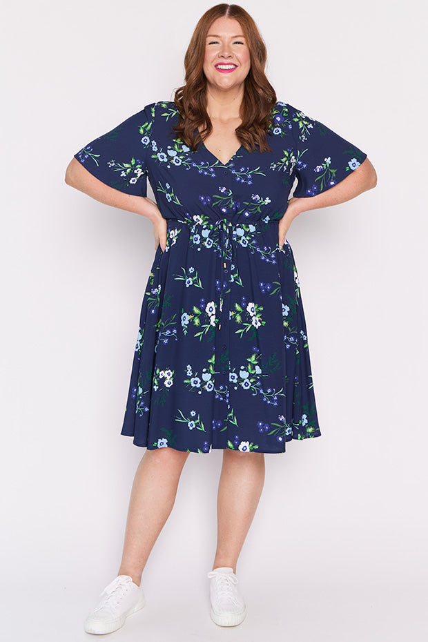 Jaz Blue Blossom Dress – Blue Blossom knee length dress