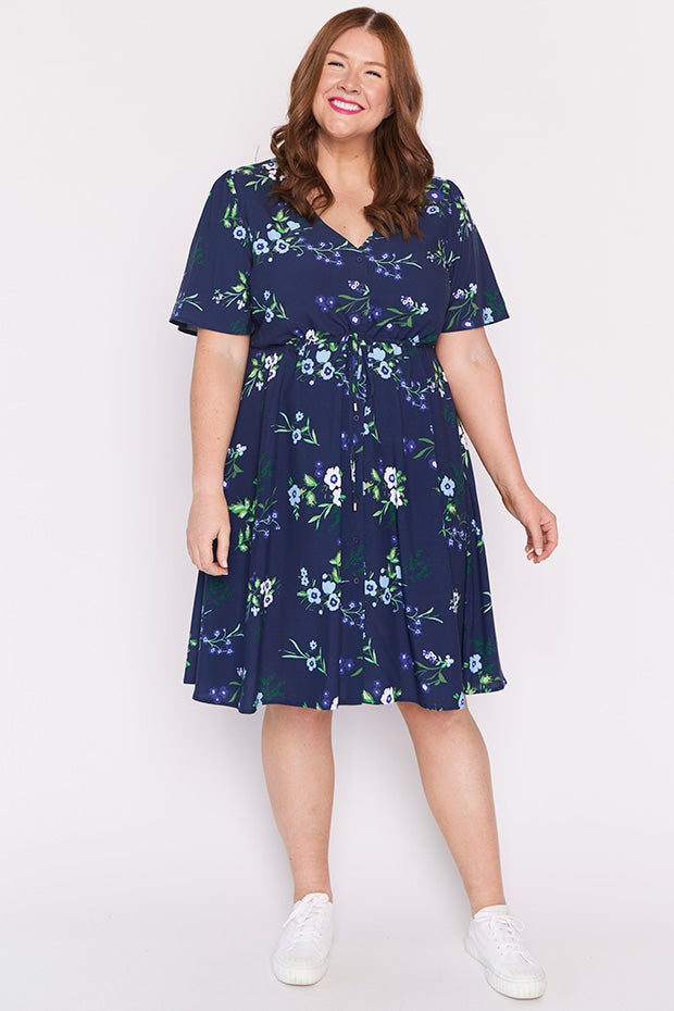 Jaz Blue Blossom Dress – Blue Blossom knee length dress
