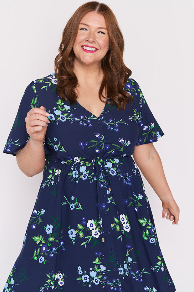 Jaz Blue Blossom Dress – Blue Blossom knee length dress