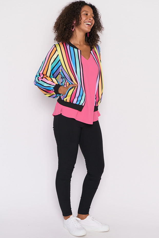 Flashy LPD Black Stripe Bomber – LPD Black Stripe bomber jacket