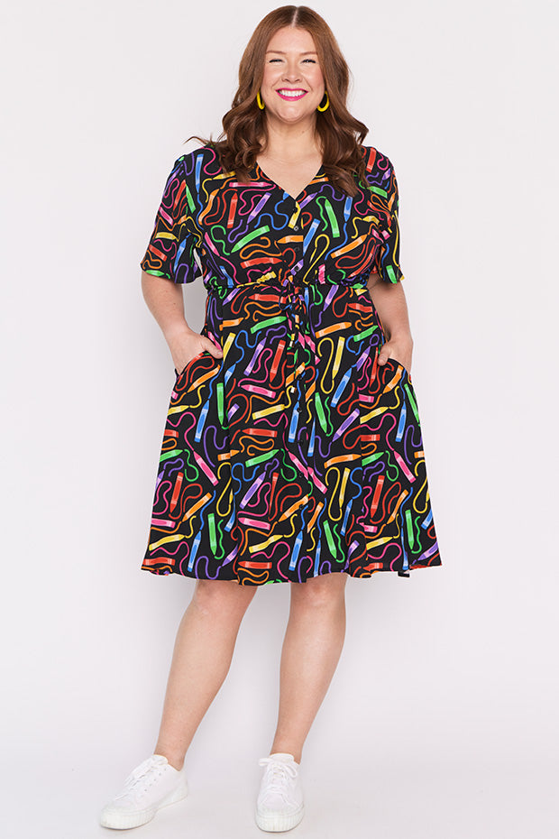 Jaz Crazy Crayons Dress – Crazy Crayons knee length dress