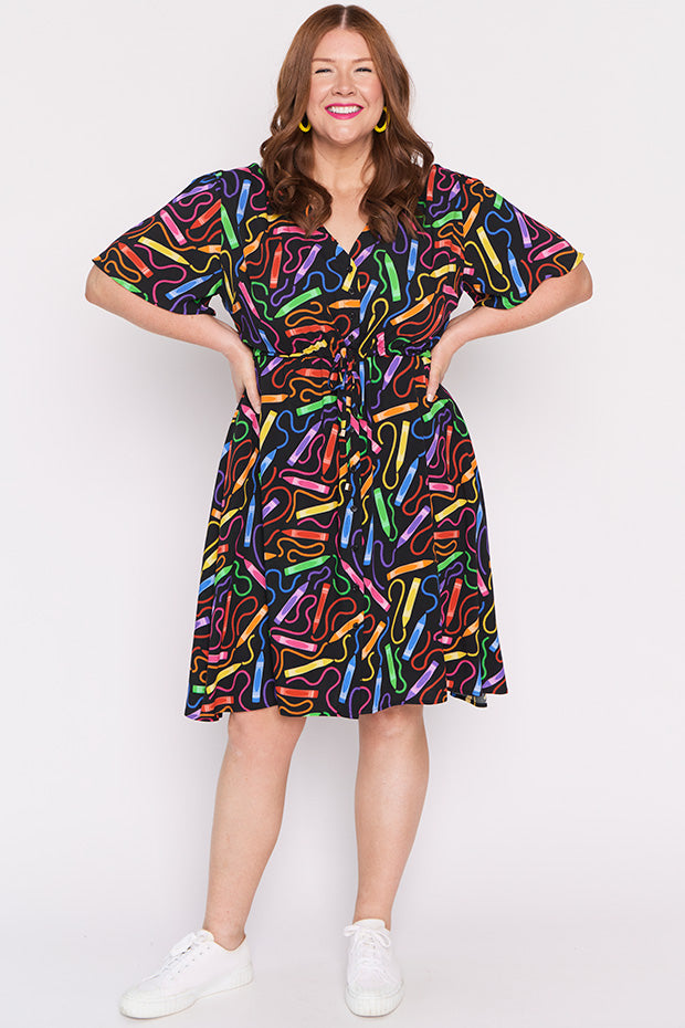 Jaz Crazy Crayons Dress – Crazy Crayons knee length dress