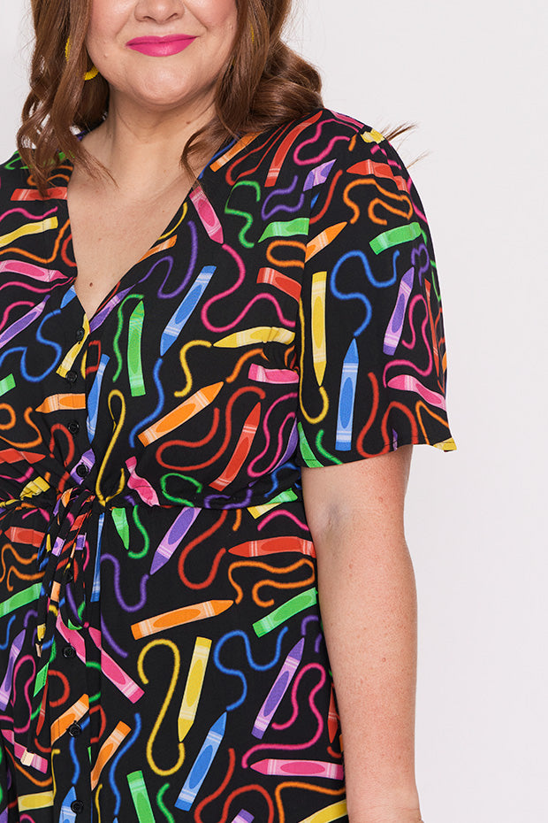 Jaz Crazy Crayons Dress – Crazy Crayons knee length dress