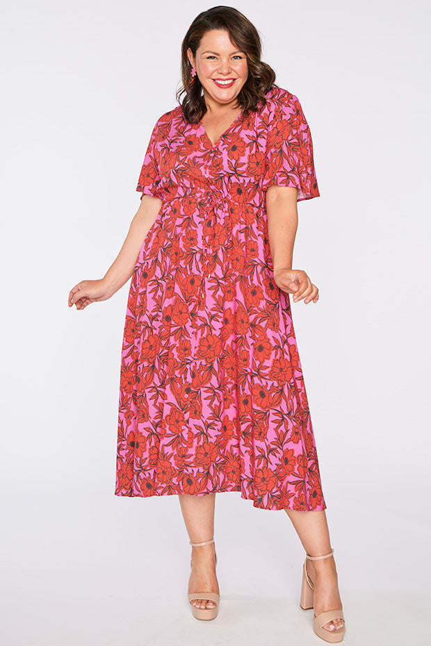 Michelle Pink Scarlet Dress – Pink Scarlet midi dress