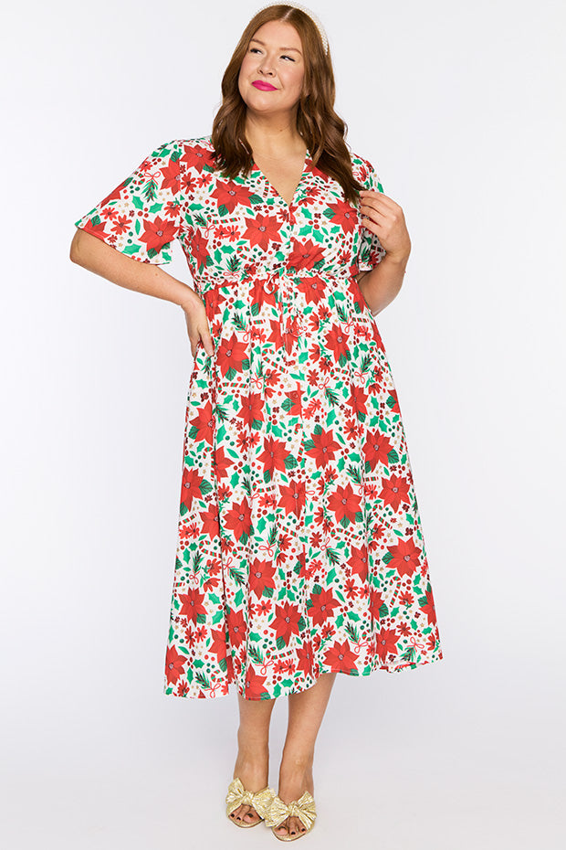 Marley Flowers Of Christmas Dress – Flowers Of Christmas midi dress