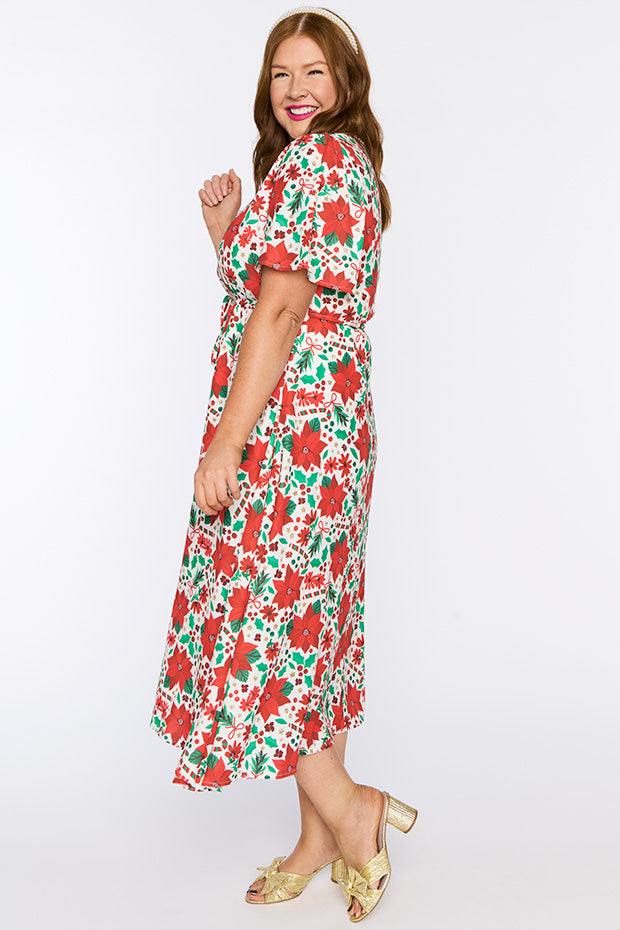 Marley Flowers Of Christmas Dress โ Flowers Of Christmas midi dress