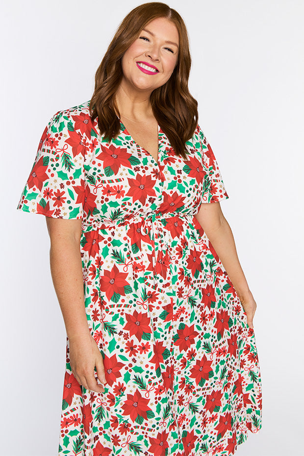 Marley Flowers Of Christmas Dress โ Flowers Of Christmas midi dress