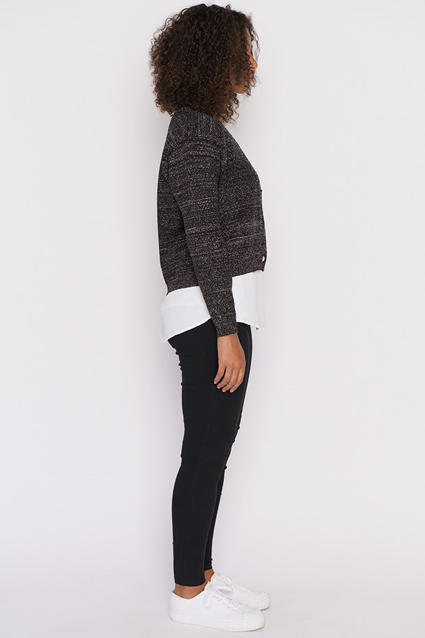 Norma Black Gold Lurex Cardigan – Black Gold Lurex cardigan