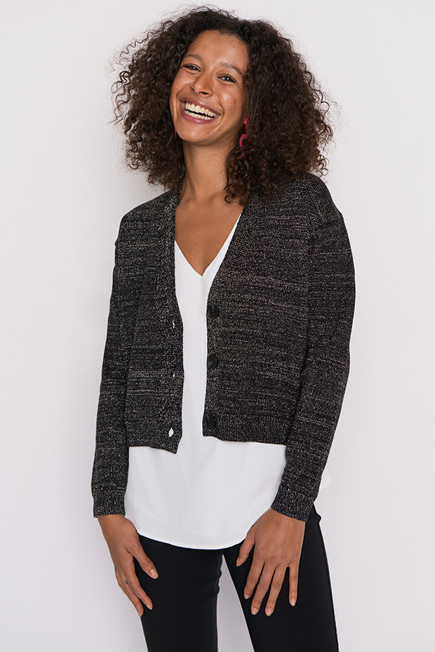 Norma Black Gold Lurex Cardigan â Black Gold Lurex cardigan