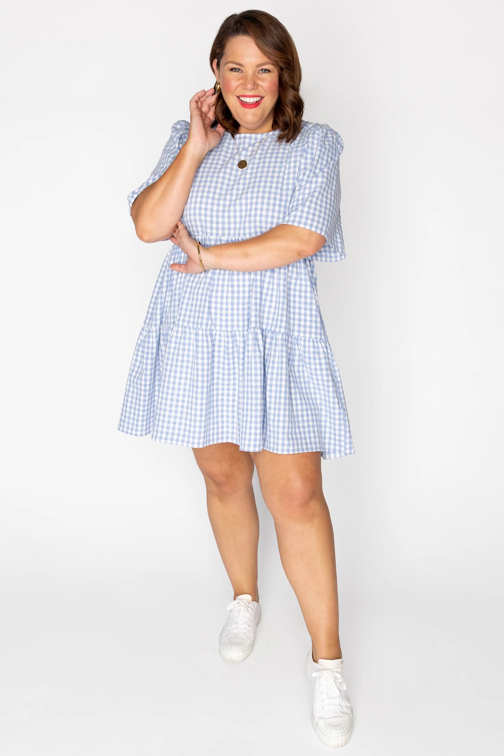 Indie Blue Gingham Dress – Blue Gingham mini dress