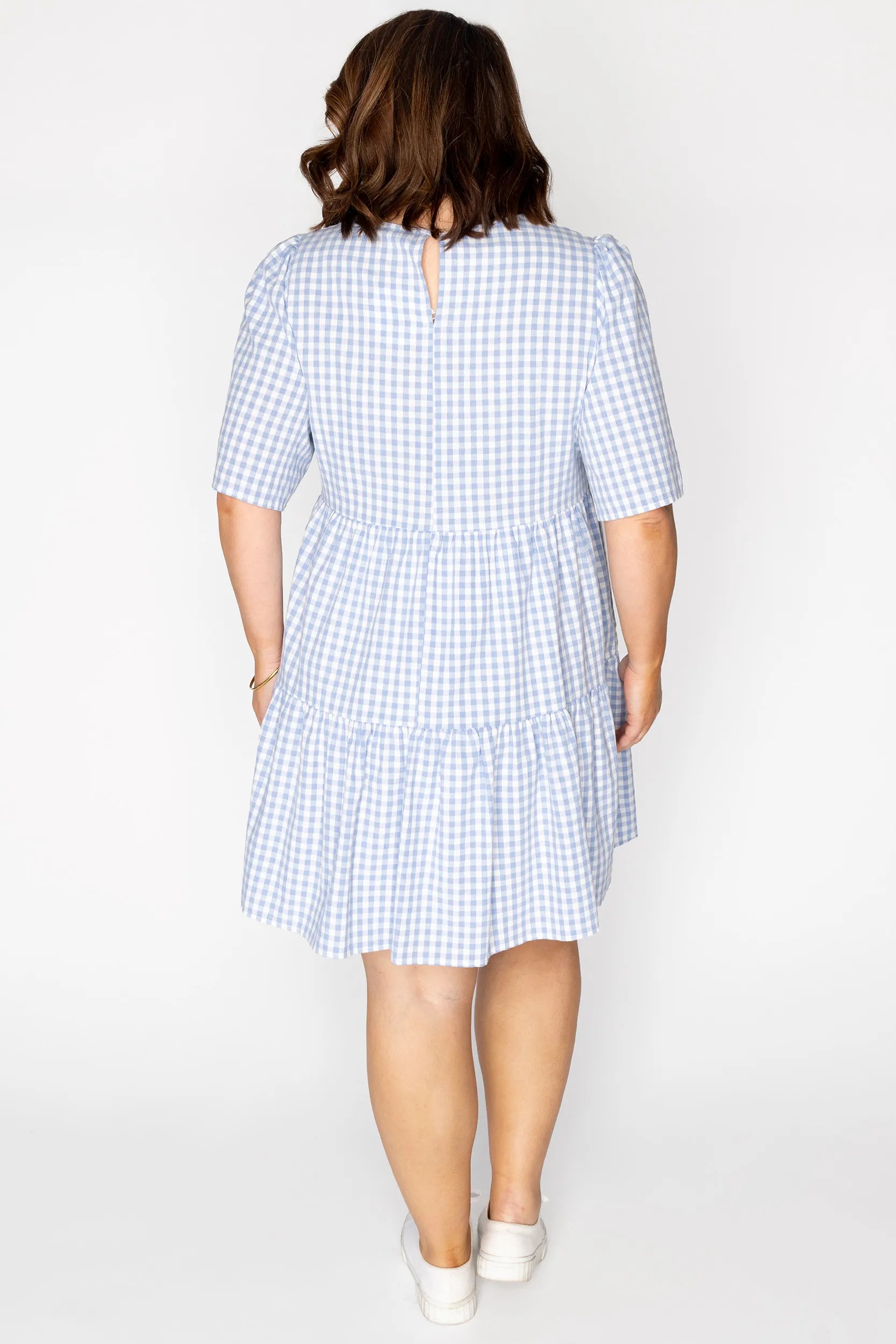 Indie Blue Gingham Dress – Blue Gingham mini dress