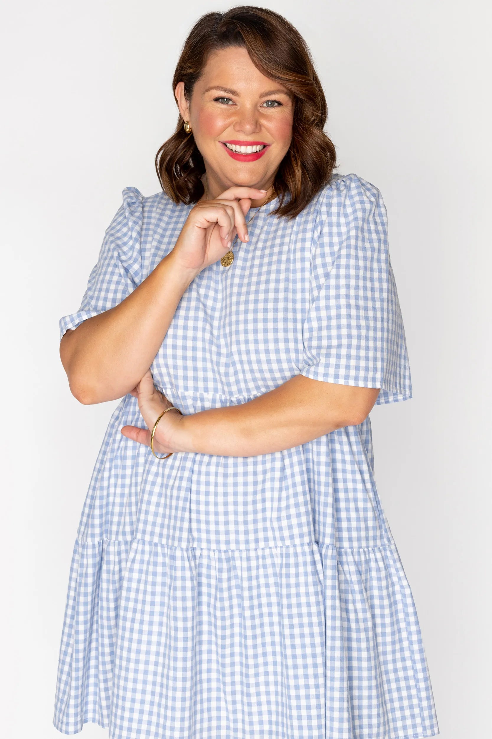 Indie Blue Gingham Dress – Blue Gingham mini dress