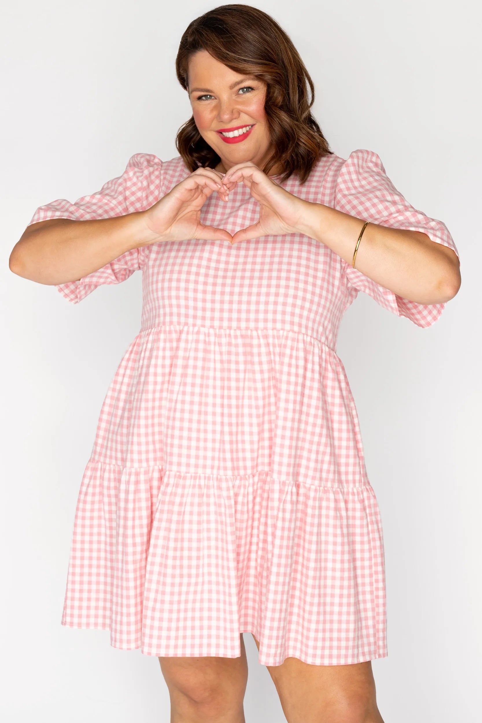 Indie Pink Gingham Dress – Pink Gingham mini dress