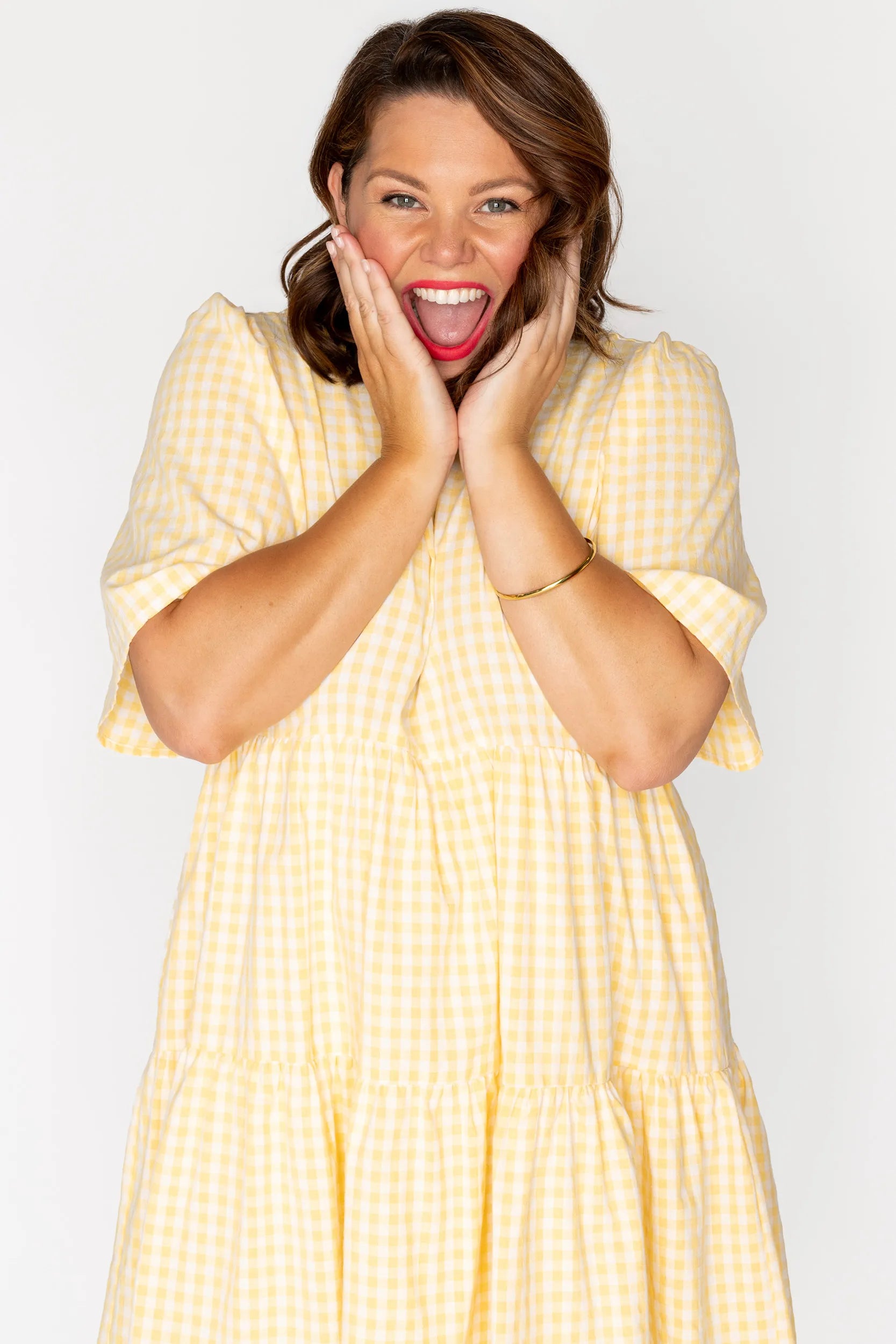 Indie Yellow Gingham Dress – Yellow Gingham mini dress