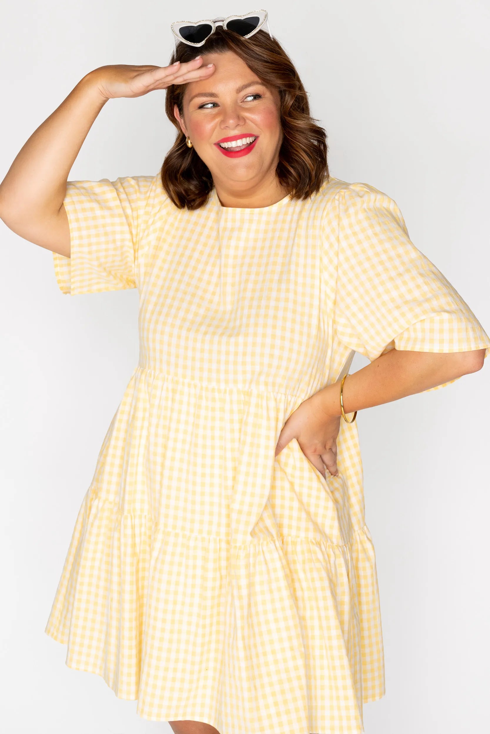 Indie Yellow Gingham Dress – Yellow Gingham mini dress