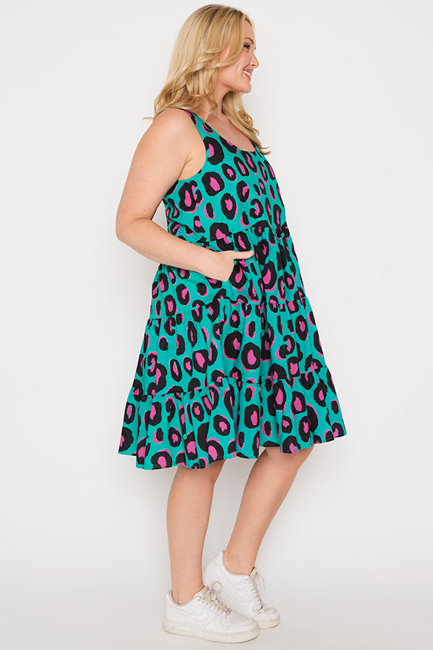 Dorothy Minty Leopard Dress – Minty Leopard knee length dress