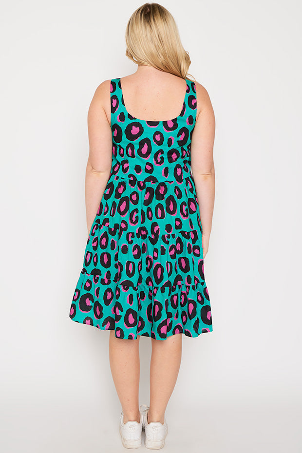 Dorothy Minty Leopard Dress – Minty Leopard knee length dress