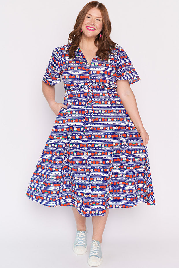 Marley Cotton Adoring Apples Dress โ Adoring Apples midi dress