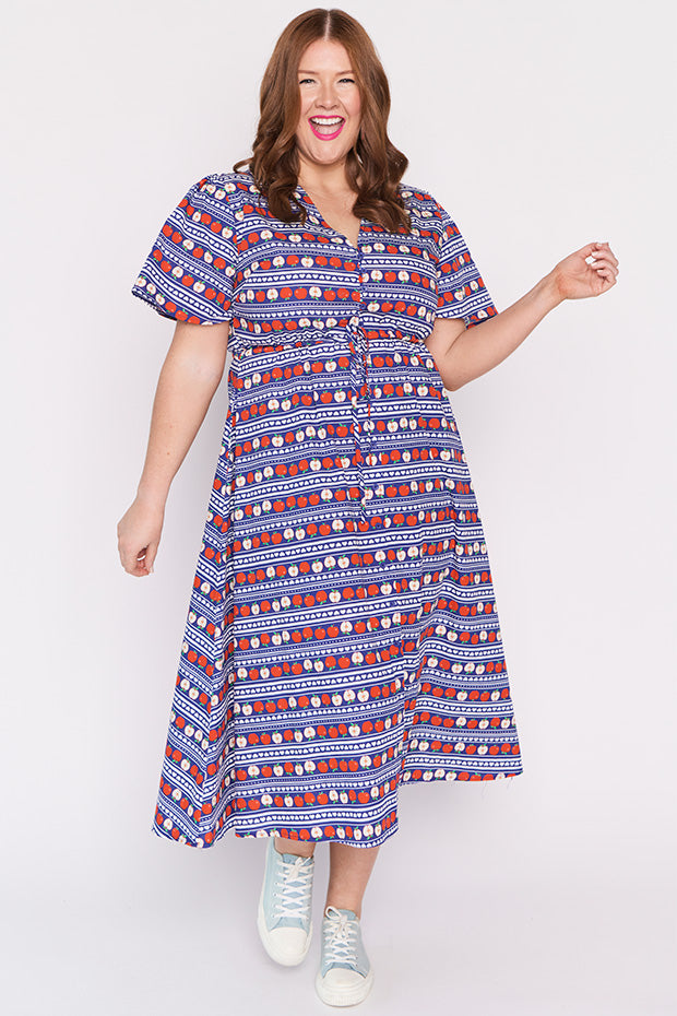 Marley Cotton Adoring Apples Dress โ Adoring Apples midi dress
