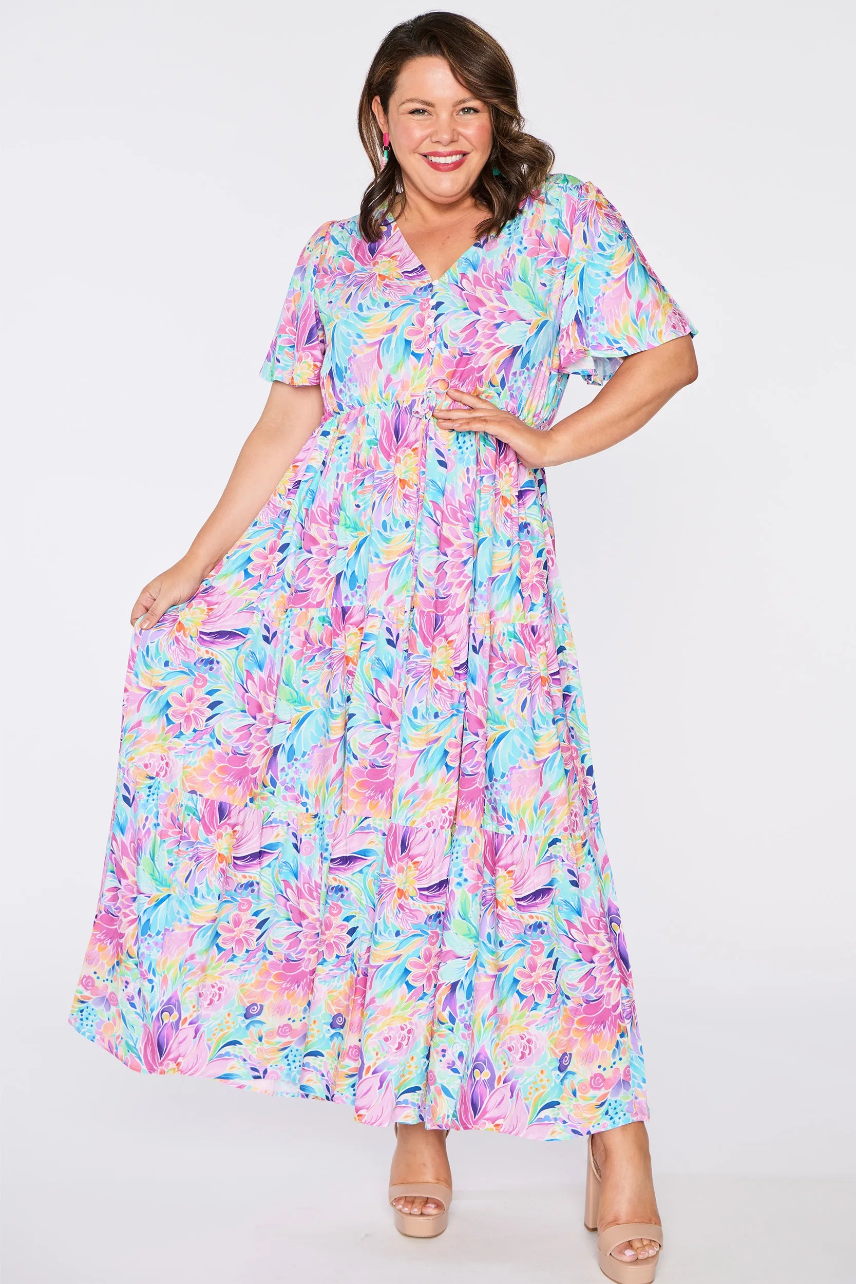 Alexia Rainbow Bloom Dress โ Rainbow Bloom maxi dress