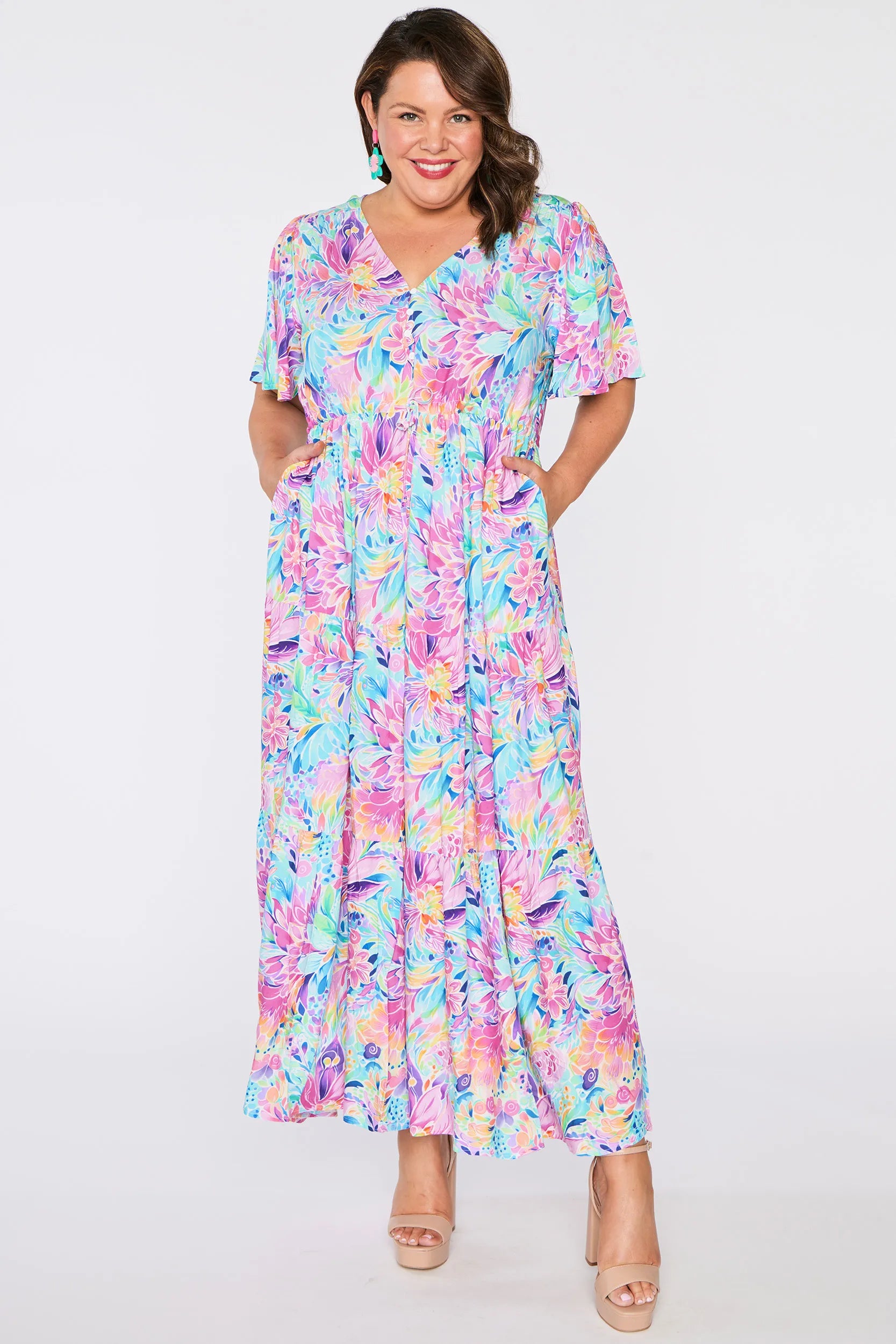Alexia Rainbow Bloom Dress โ Rainbow Bloom maxi dress
