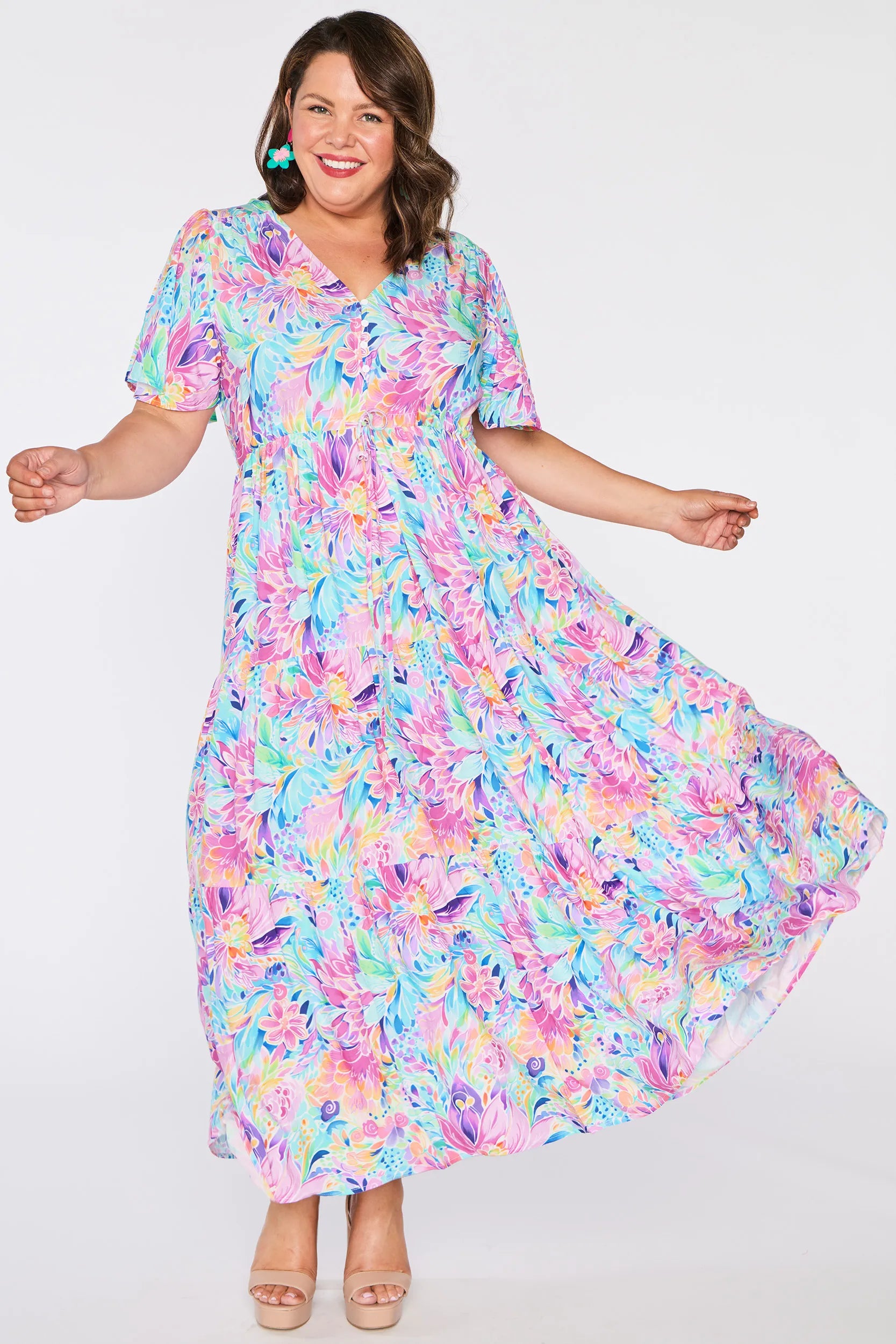Alexia Rainbow Bloom Dress – Rainbow Bloom maxi dress