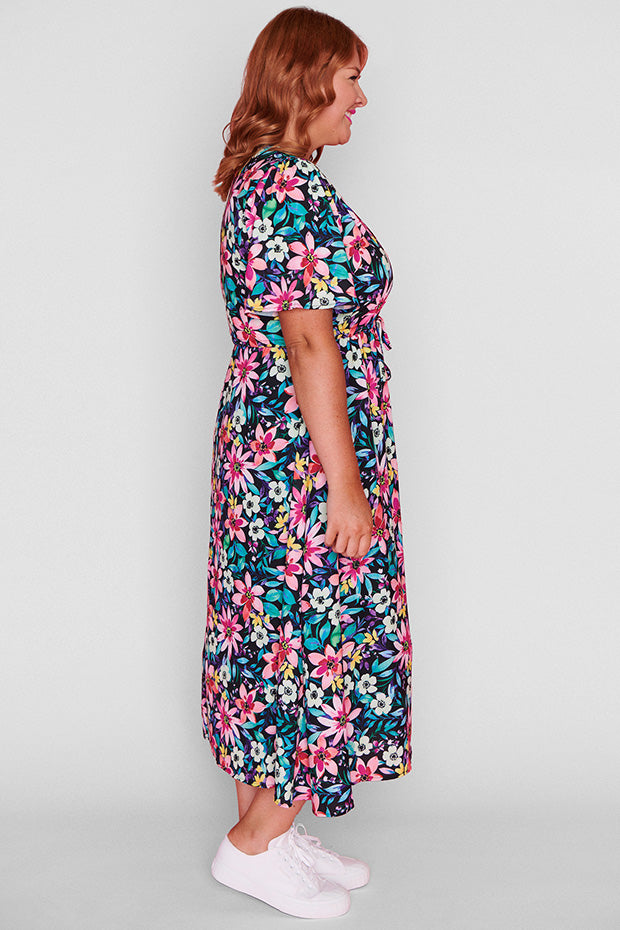 Marley Neon Bloom Dress – Neon Bloom midi dress