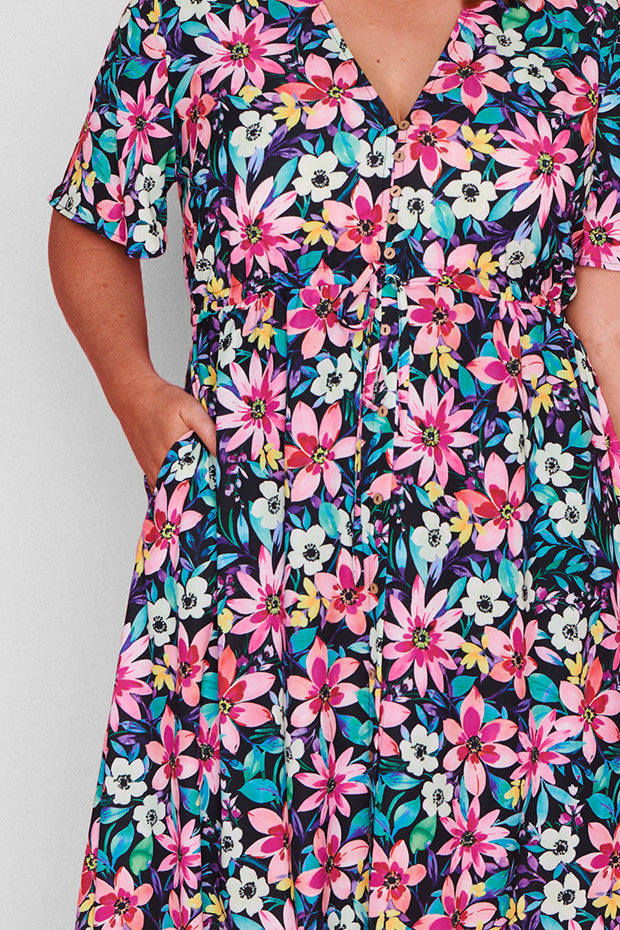 Marley Neon Bloom Dress – Neon Bloom midi dress