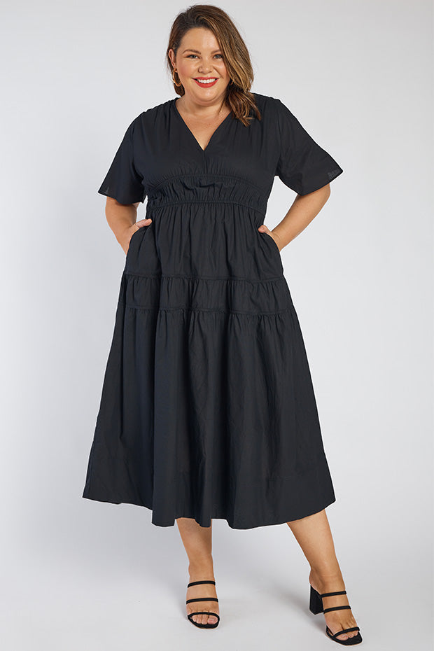 Kassidy Black Dress – Black midi dress