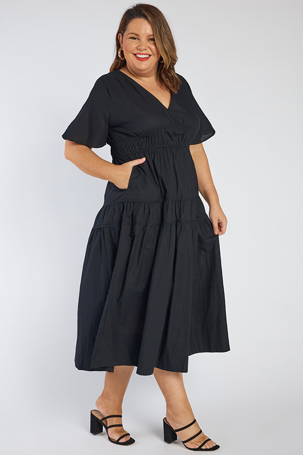 Kassidy Black Dress – Black midi dress