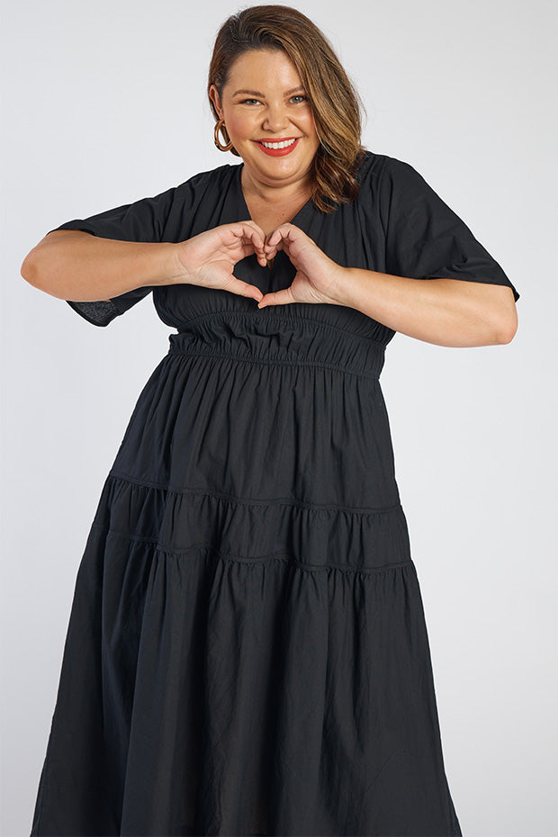 Kassidy Black Dress – Black midi dress