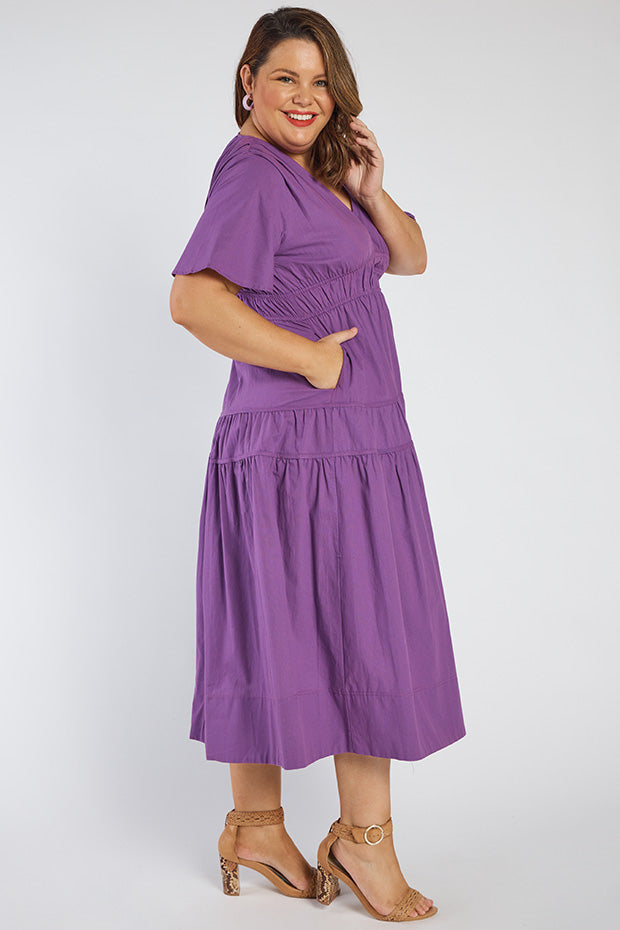 Kassidy Purple Dress – Purple midi dress