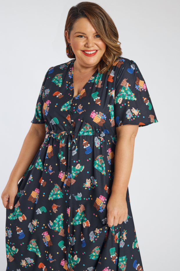 Marley Christmas Pets Dress – Christmas Pets midi dress