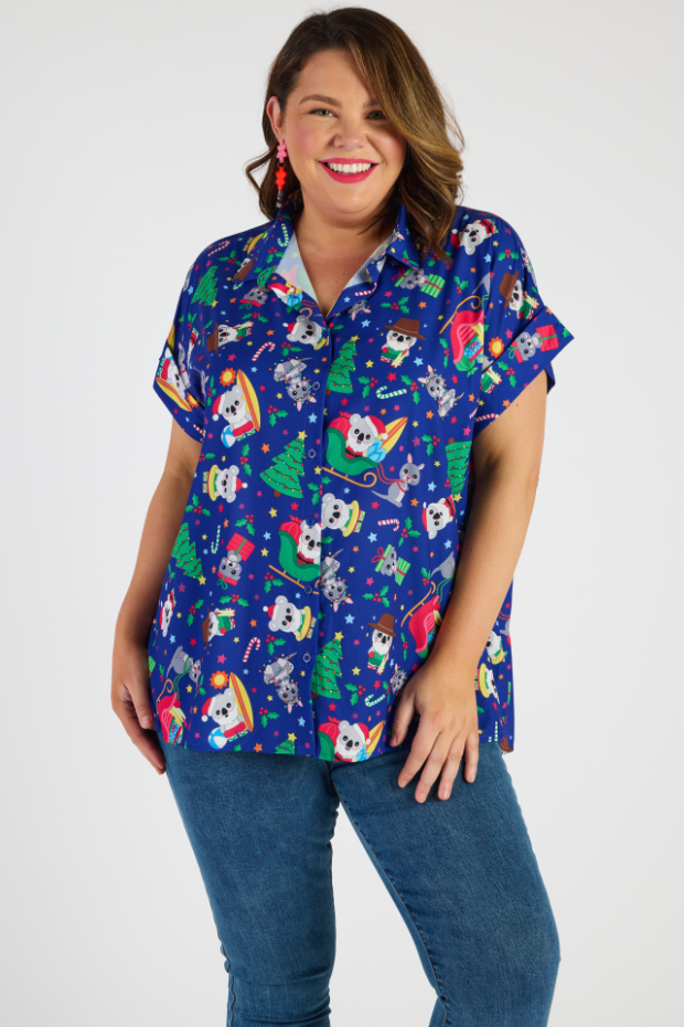 Belle Aussie Christmas Shirt – Aussie Christmas knee length dress