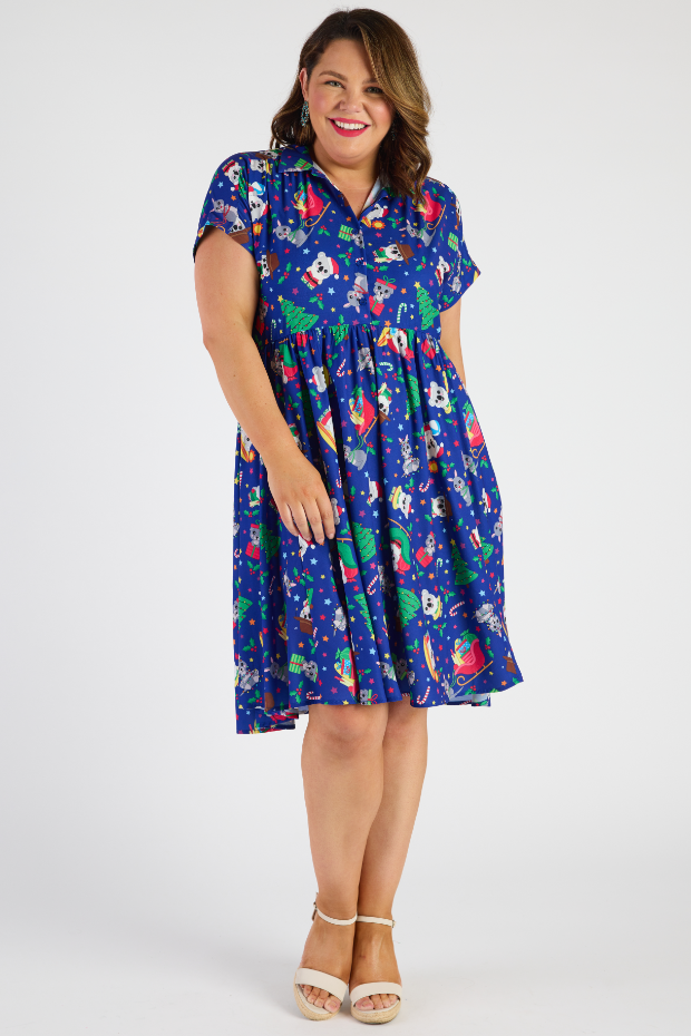 Frankie Aussie Christmas Dress – Aussie Christmas shirt dress