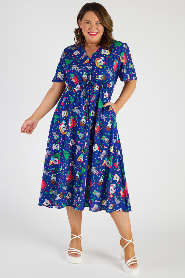 Marley Aussie Christmas Dress – Aussie Christmas midi dress