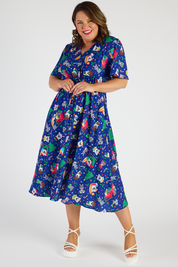 Marley Aussie Christmas Dress โ Aussie Christmas midi dress
