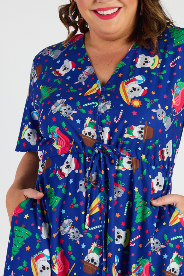 Marley Aussie Christmas Dress โ Aussie Christmas midi dress