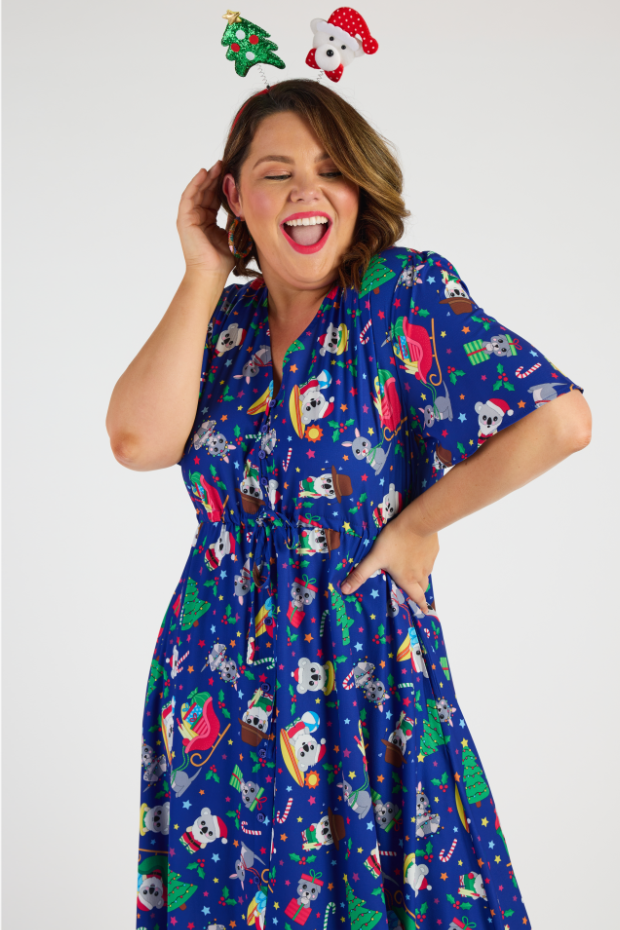 Marley Aussie Christmas Dress – Aussie Christmas midi dress
