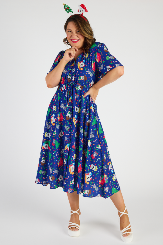 Marley Aussie Christmas Dress โ Aussie Christmas midi dress