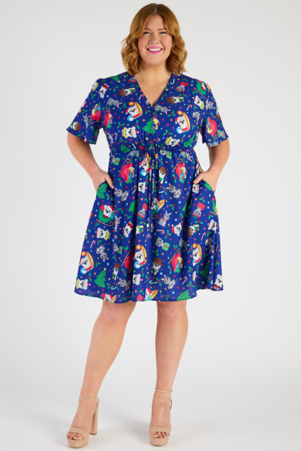 Siena Aussie Christmas Dress โ Aussie Christmas knee length dress