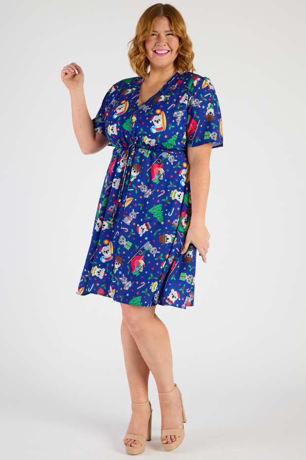 Siena Aussie Christmas Dress โ Aussie Christmas knee length dress