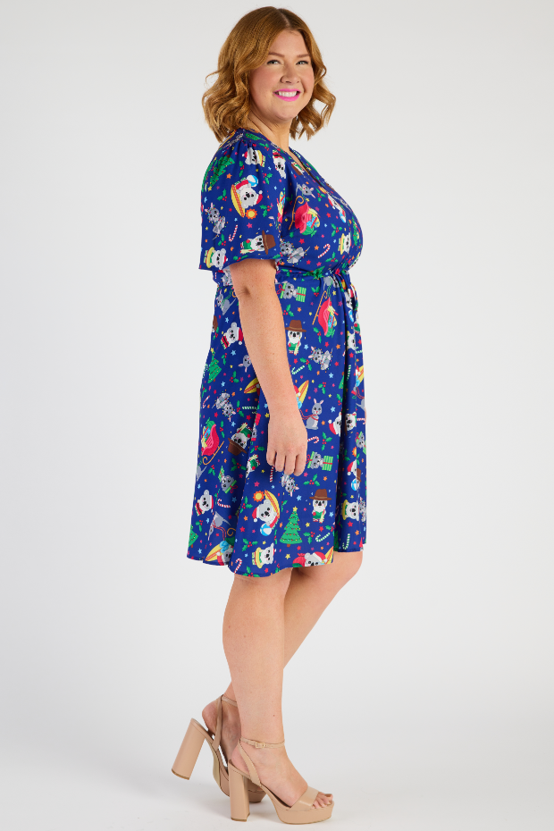Siena Aussie Christmas Dress โ Aussie Christmas knee length dress