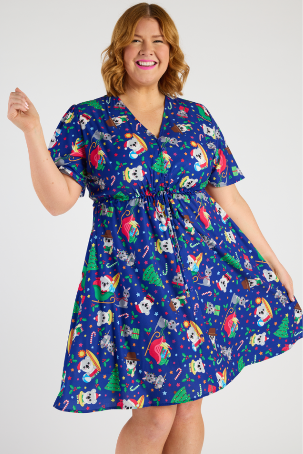 Siena Aussie Christmas Dress – Aussie Christmas knee length dress